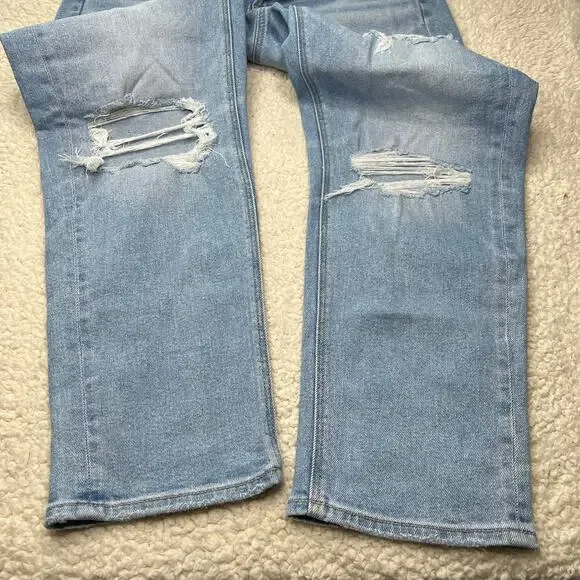 American Eagle Stretch Light Wash Distressed Jeans 8 Short - Picture 5 of 7